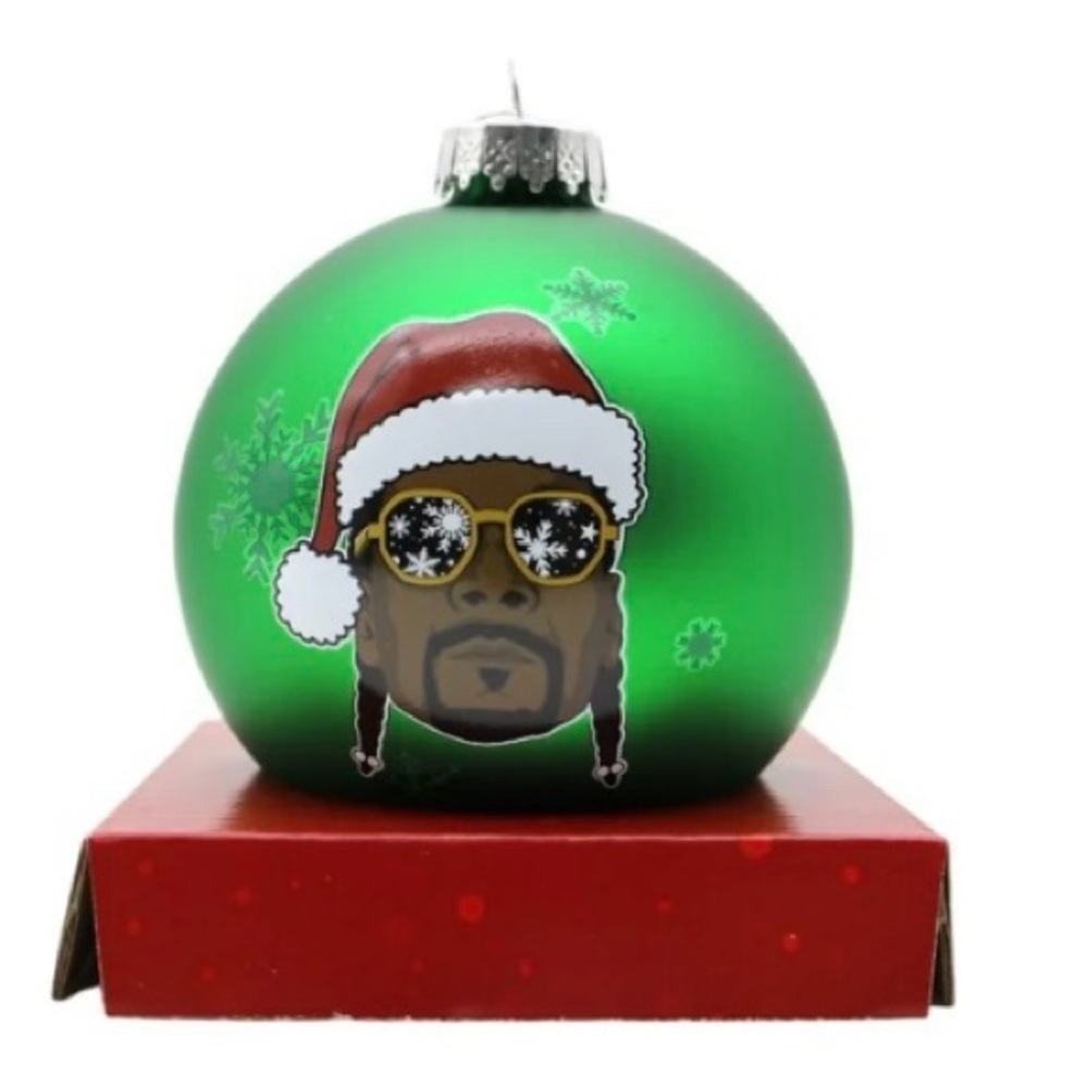 Snoop Dogg Green Glass Ball Ornament, 4" Inches - Picture 2 of 4